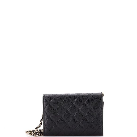 Chanel Classic Flap Wallet Crossbody Bag Quilted Caviar Mini Black - Picture 4 of 7